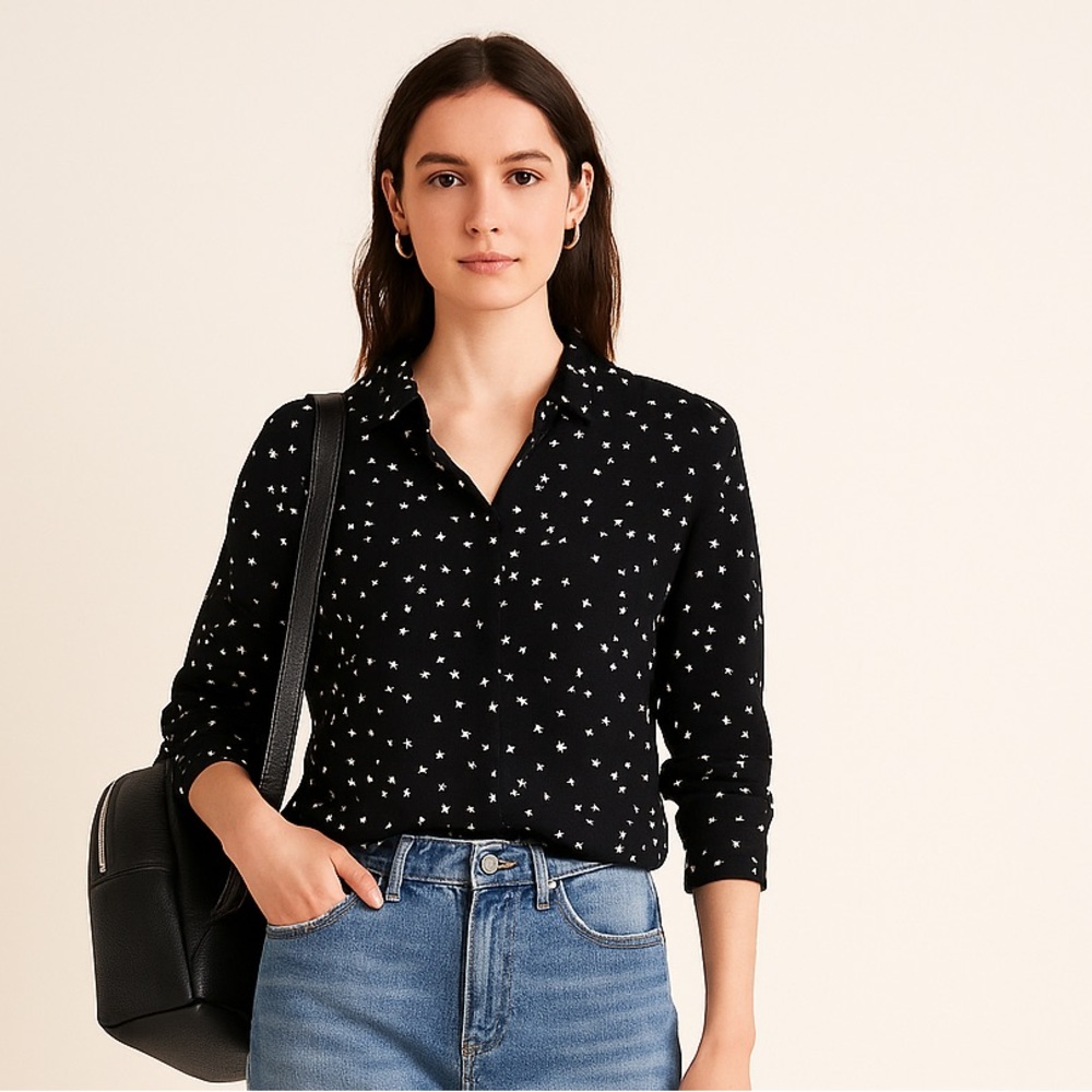 Mango Blue Button Down Shirt